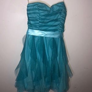 Blue-sparkly semi-formal dress